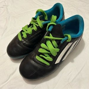 Adidas Jr Conquisto Youth Boys Soccer Cleats Black & Blue White B25593 US Size 3